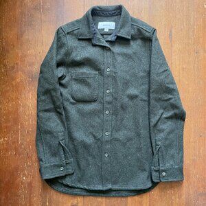 Anian Modern Melton Women Olive Wool Shacket XS